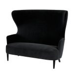 Produktbild von Tom Dixon Wingback Sofa, schwarz (Hallingdal 0190), verkupferte Füße (Stahl)