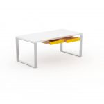 Bild von MYCS Schreibtisch Massivholz Weiß – Moderner Massivholz-Schreibtisch: mit 2 Schublade/n – Hochwertige Materialien – 180 x 75 x 90 cm, konfigurierbar