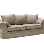 Bild von Benformato Sofa 3-Sitzer in beigefarbenem Stoff bezogen mit Wellenunterfederung und Komfortschaum, inkl. Rücken- und Nierenkissen, Maße: B/H/T ca. 226/81/93 cm