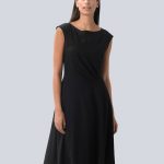 Produktbild von Alba Moda Kleid mit femininen Falten, schwarz